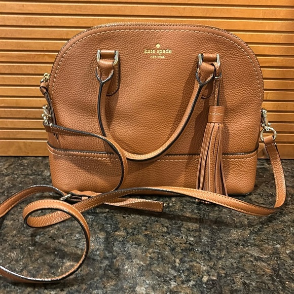 kate spade Handbags - Kate Spade Dome Shaped Cognac Handbag Purse